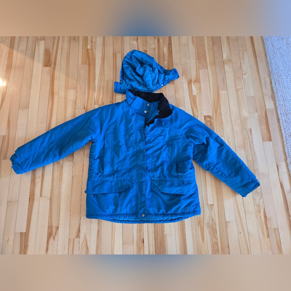 L.L. Bean Womens Blue Hooded Puffer Jacket Primaloft 1x
